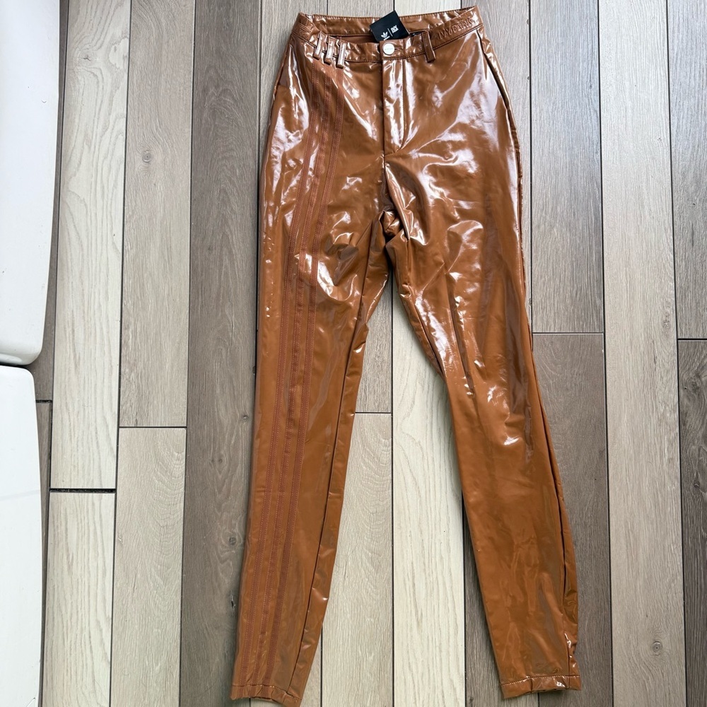 Beyonce Adidas x Ivy Park Icy Park Wild Brown Latex Pants Size XS - Picture 3 of 7
